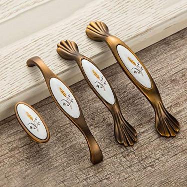 Imagem de Maçanetas de porta de bronze antigo. Gaveta nobre puxa maçanetas e maçanetas de gabinete de cozinha vintage Ferragem de maçanetas de móveis retrô, G