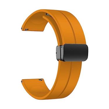 Imagem de Pulseira 22mm Silicone Fecho Magnetico Preto LTIMPORTS, compativel com Samsung Galaxy Watch 3 45mm - Galaxy Watch Lte 46mm Sm-R800 - Gear S3 Frontier - Amazfit GTR 2, 3 e 4 (Mostarda)