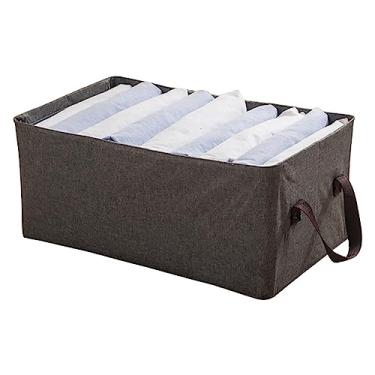 Imagem de Organizador de gaveta dobrável caixa de armazenamento de pano cubo recipientes de tecido cesto para camiseta calcinhas lingerie roupas de bebê de berçário, 2 peças, 47x28x20cm