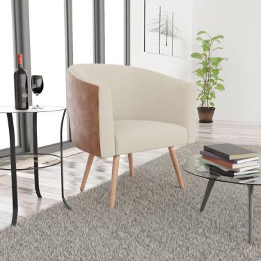 Imagem de Poltrona para Sala de Estar Mariana Maranata Móveis Bege