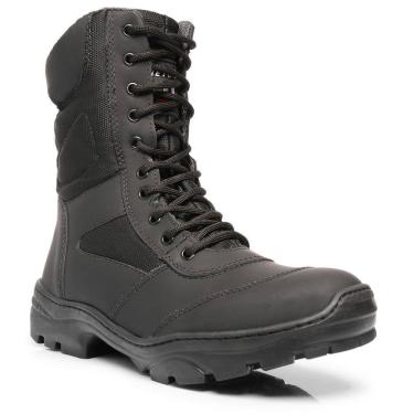 Imagem de Botas Taticas Infantaria em Couro Coturno Militar PM com Palmilha de Gel Bico PVC