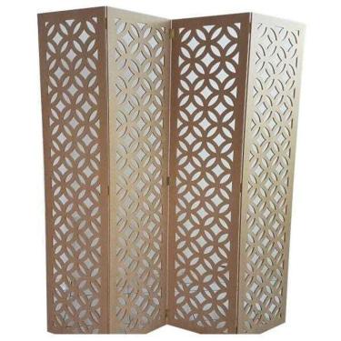 Imagem de Biombo 4 Folhas 172X180cm Mdf Modelo 8 Cru Vazado