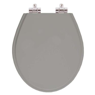 Imagem de Assento Sanitário Poliester Soft Close Ravena Cinza Vip (Cinza Escuro) para vaso Deca