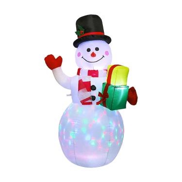 Imagem de burko 5 Pés Infláveis De Natal Em Forma De Boneco De Neve Led Girando Luzes Coloridas Explodir Adereços Infláveis De Natal Com Estacas Fixas Cordas Para Decoração De Festa De Jardim Ao Ar Livre