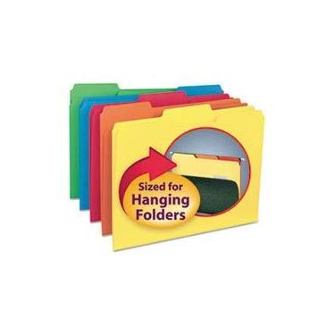 Imagem de Smead Pasta de arquivos interiores, 1/3 de corte, aba superior, letras, sortidas, 100/caixa