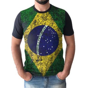 Imagem de Camiseta Masculina Bandeira Do Brasil Brasileira Camisa Algodao - Hell