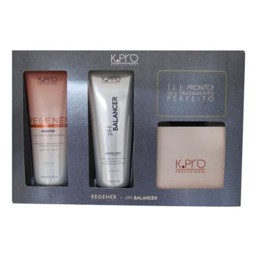 Imagem de  Kit K.pro Regenér + Ph Balancer Shampoo Acidificante Máscara Kpro Cuidados Cabelo cronograma capilar
