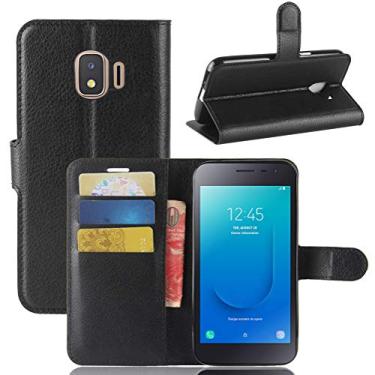 Imagem de Capa para Samsung J2 Core, capa tipo carteira flip de couro PU premium com compartimento para cartão, suporte e fecho magnético [capa interior TPU à prova de choque] compatível com Samsung J2 Core