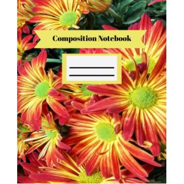 Imagem de Caderno de composição: ilustração botânica floral | Diário de estética de jardim fofo para meninas, adolescentes, mulheres | Forrado largo