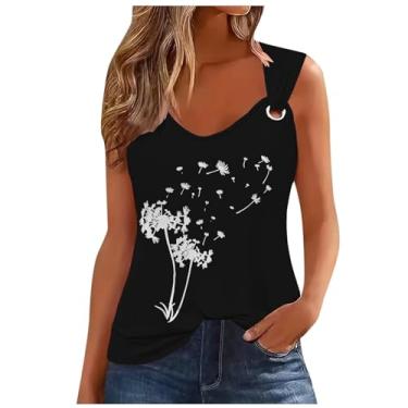 Imagem de Top de verão para mulheres 2024 camisetas femininas modernas com gola V sem mangas, roupas de primavera, blusas soltas casuais, Ofertas flash cinza, P