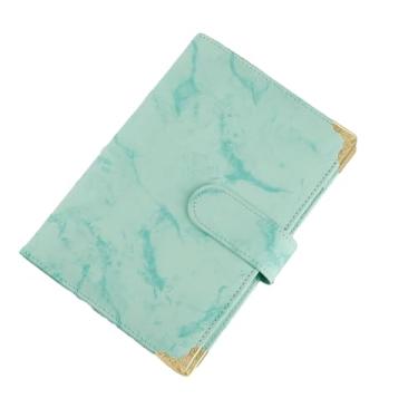 Imagem de Joucien Caderno de folhas soltas com padrão de mármore A6, clipe de folha solta de couro PU Ledger-Mármore + protetor de canto: verde (concha única)