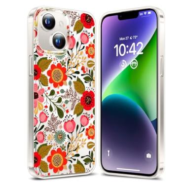 Imagem de YSLBWLE Capa Magnética para iPhone 14 Transparente, [Compatível com Magnética] Capa Magnética Fina e Militar, Proteção Magnética Cártamo 25-ip14-02