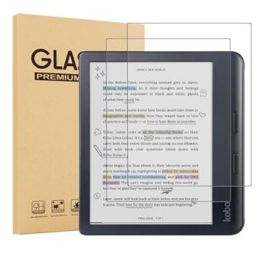 Imagem de Aircawin Protetor de tela para filme de vidro temperado Kobo Libra Color 2024/Kobo Libra 2 2021,9H de 7 polegadas para leitor eletrônico Kobo Libra Color 17.8 cm, HD transparente, sem bolhas, à prova