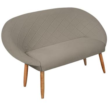 Imagem de Namoradeira Sofá 2 lugares para sala de estar recepção Escritório Sala de espera resistente Confortável pés de madeira resistente MOBLAN decor (CAPPUCCINO)