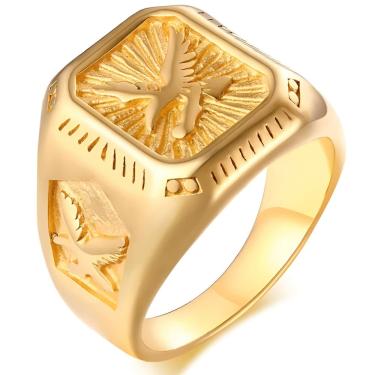 Imagem de Anel De Luxo Masculino Lancelot Grande Águia Banhado