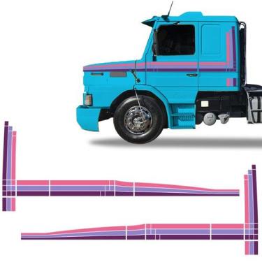 Imagem de Faixa Scania 112 113 H 1992/1993 Adesivo Lilás/Rosa Caminhão - SPORTIN