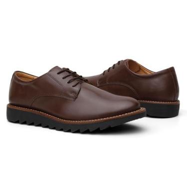 Imagem de Sapato Oxford Masculino Tratorado Derby Em Couro Brogue - ONIX SHOES, 