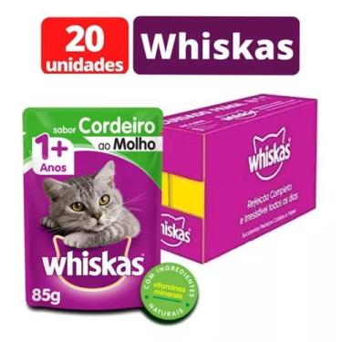 Imagem de Sachê Whiskas Ração Úmida Gatos Todos Tamanhos Caixa 20un, AD CORDEIRO