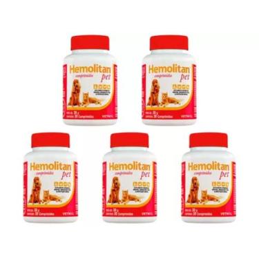 Imagem de Hemolitan Pet 30 Comprimidos - Vetnil - 5 Unidades