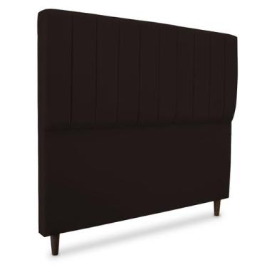 Imagem de Kit quarto mavi cabeceira + recamier suede marrom 195cm - SRJ IMÓVEIS