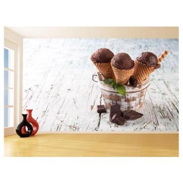 Imagem de Papel De Parede 3D Alimentos Sorvete Casquinha 3,5M Al359 - Você Decor