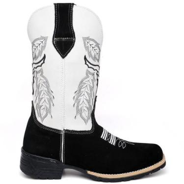 Imagem de Bota Masculina Texana Cano Alto Bordada Bico Quadrado - Polo Blu, 41, 