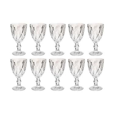 Imagem de Conjunto 10 Taça de vidro Bico de Jaca Diamante Transparente - ECO'S, 
