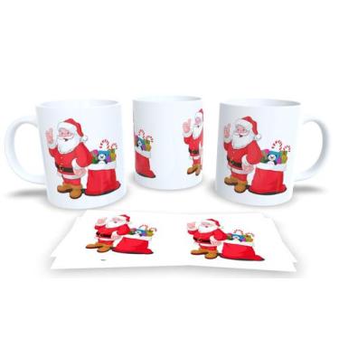 Imagem de Canecas de Porcelana Personalizadas Papai Noel - Estampa Sublimada, Mo