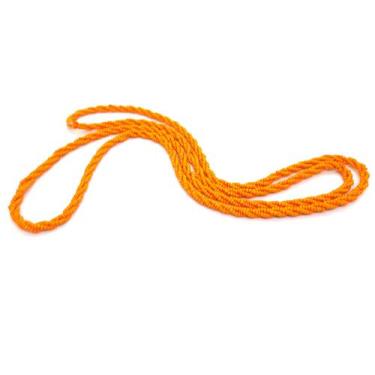 Imagem de Guia Brajá 3 Fios Trançado Oxum Obá Laranja 60 cm Umbanda - Flash