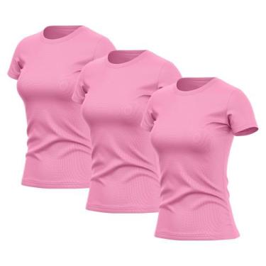 Imagem de Kit 3 Camisetas Feminina Dry Fit Básica Lisa Proteção Solar UV Térmica