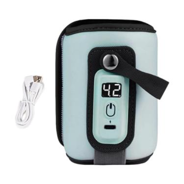 Imagem de menolana Aquecedor de mamadeira Controle de temperatura Bolsa de armazenamento de viagem Aquecimento Aquecedor de mamadeira para bebês Aquecedor de, Azul