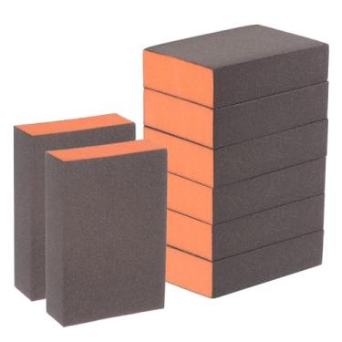 Imagem de HARFINGTON 8 blocos de esponja de lixa 2000-2500 bloco de grãos 100 x 70 x 25 mm, marrom e laranja