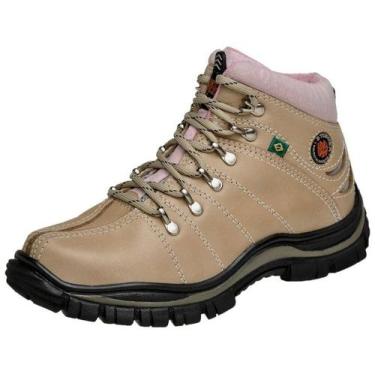 Imagem de Bota Coturno Adventure Azimute Brasil Creme/rosa, 36