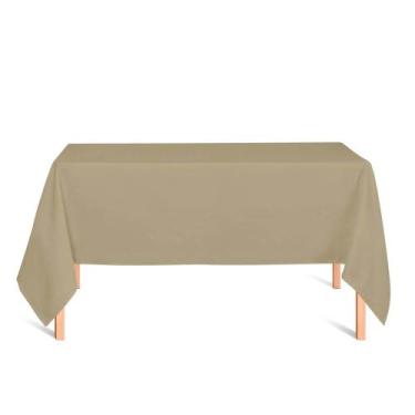 Imagem de Toalha de Mesa Retangular em Tecido Jacquard Bege Liso Tradicional - J