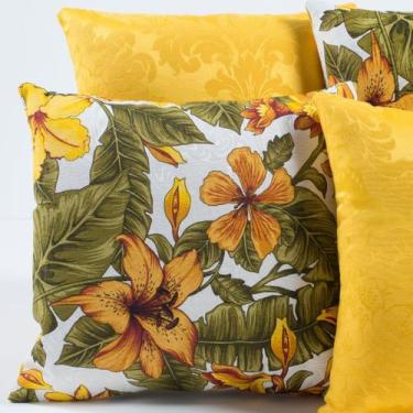 Imagem de Kit com 4 Almofadas Decorativas Lisa Estampada Sofá Sala - Angel Distr