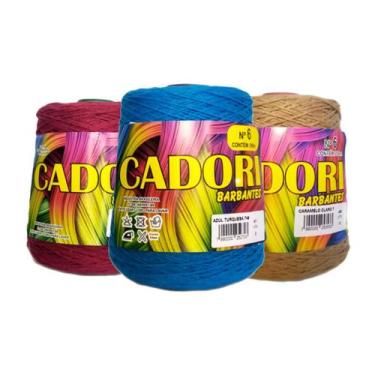 Imagem de Kit crochê com 6 barbantes 4/6 1 agulha cabo emborrachado 3,5 - Cadori