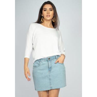 Imagem de Blusa Morcego Ampla Manga 3/4 Off White - Amazonia Vital
