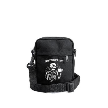 Imagem de Shoulder Bag Caveira Everything is Fine Transversal Unisex Mini Mascul