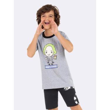 Imagem de Pijama Manga Curta Infantil Masculino Beetlejuice - Veggi, Mescla, 12,