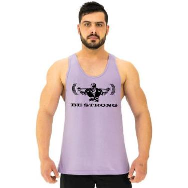 Imagem de Regata Menos Cavada Masculina MXD Conceito Be Strong, Lilás, EGG