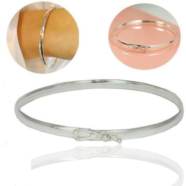 Imagem de Pulseira Bracelete Redondo Feminina Prata 21Cm 4mm - Lojas La+Ny, 21, 