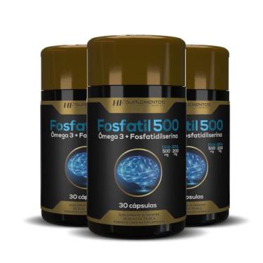 Imagem de 3x fosfatil 500 omega 3 + fosfatidilserina 30caps hf suplementos