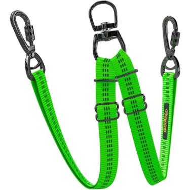 Imagem de Coleira dupla para cães – Coleira longa de comprimento ajustável para treinamento de cães – Coleira refletiva dupla para cães com design não embaraça – Nylon resistente e fivelas de metal (verde)