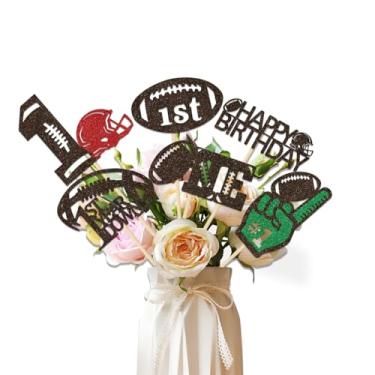 Imagem de 12 Pcs 1st Year Down Centerpiece Sticks, 1st Year Down Birthday Decorations, Football First Birthday Party Decorations, Football Party Decorations