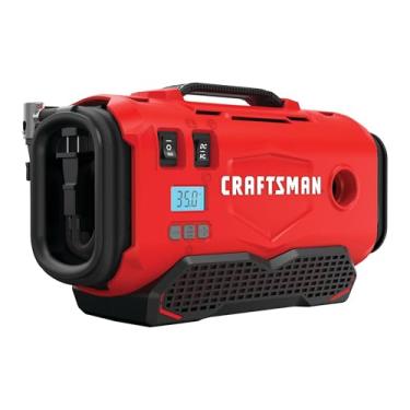 Imagem de CRAFTSMAN Compressor de ar portátil com inflador de pneu V20, bomba de ar para carro, bomba de pneu de 3 modos: sem fio, 120 V com fio e adaptador de carro de 12 V, bateria vendida separadamente