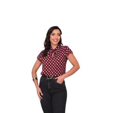 Imagem de Blusa feminina de bolinha manga curta elegante sku:B108 - R.S MODAS, B