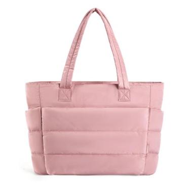 Imagem de Sacola BAGSMART Puffy Leve 20L para Mulheres - Rosa Escuro
