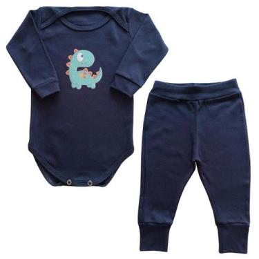 Imagem de Conjunto Body Bebê Dinossauro Manga Longa + Calça - Mellane Baby, M, A