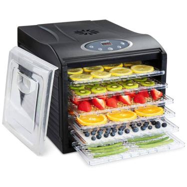 Imagem de Desidratador de Alimentos, 6 Bandejas, Digital, 110v, IVATION IV FD60RB, Preto