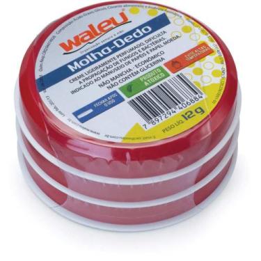 Imagem de Umedecedor de Dedo Molha Dedo Vermelho 12G Pacote com 10 Unidades - Wa